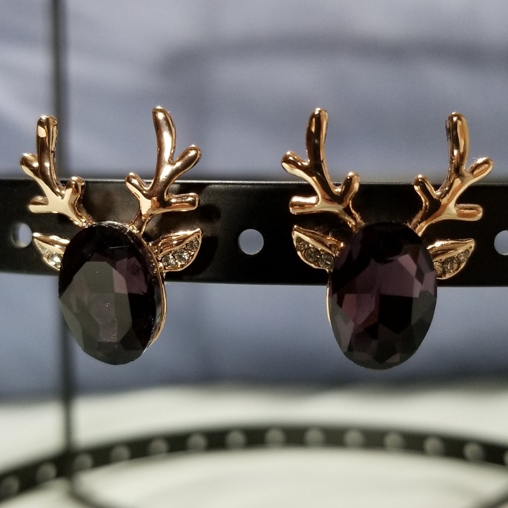 Reindeer crystal earrings